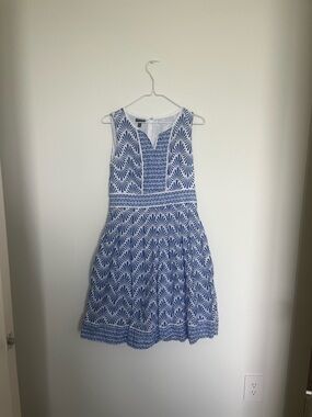 Talbots Blue and White Print Sundress